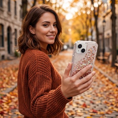 coque silicone pailletée iPhone 15